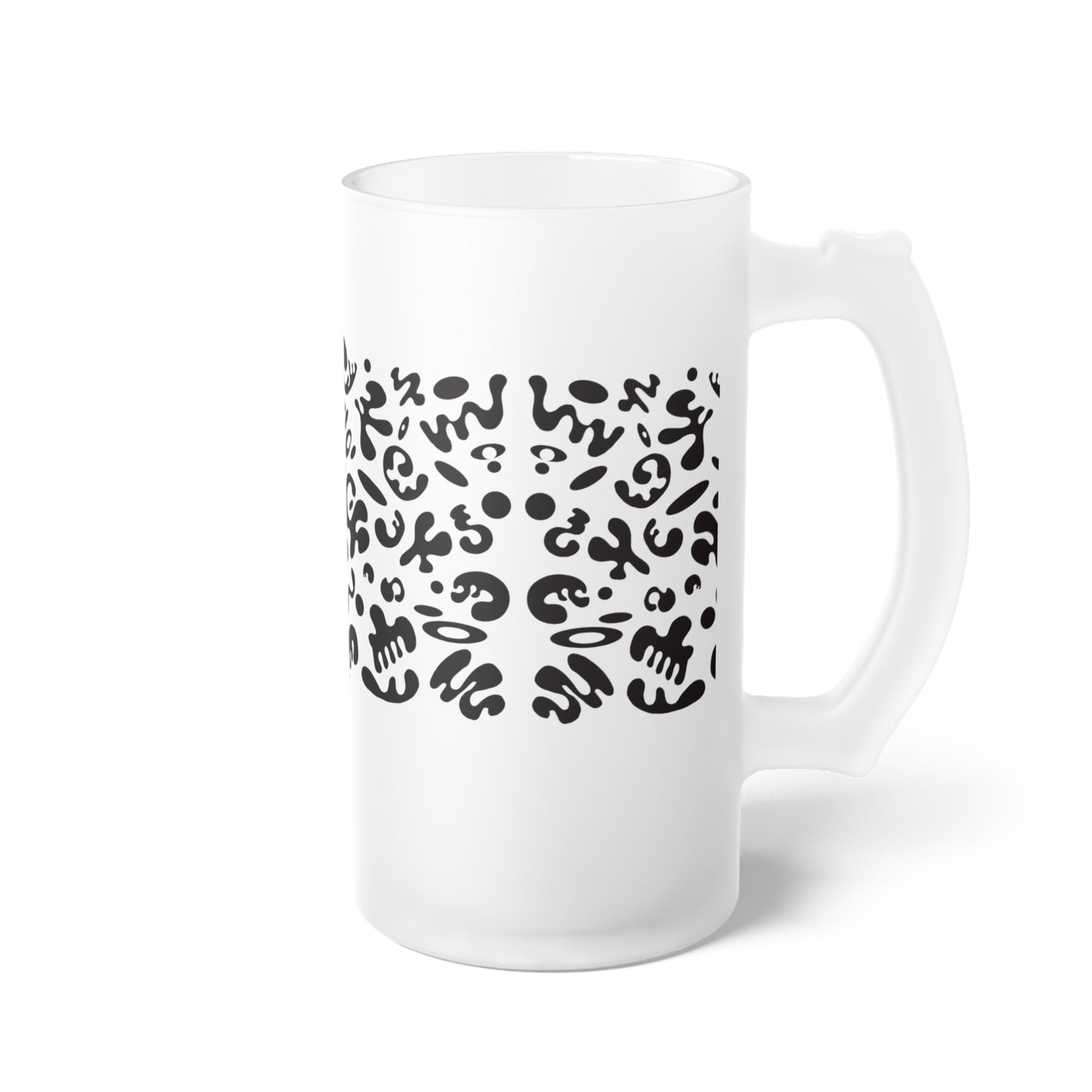 Mirror Work Frosted Glass Beer Mug