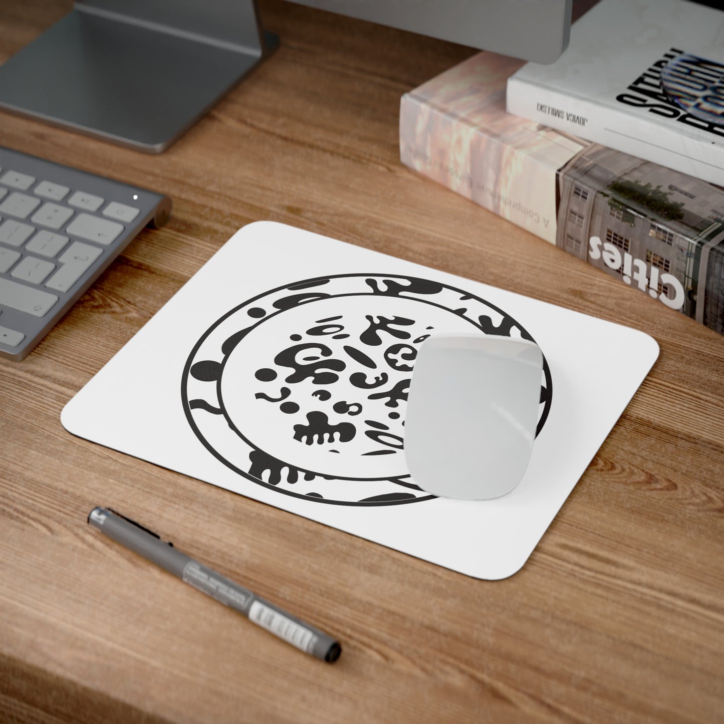 Adorn'd Circle Mouse Pad - Starlight White