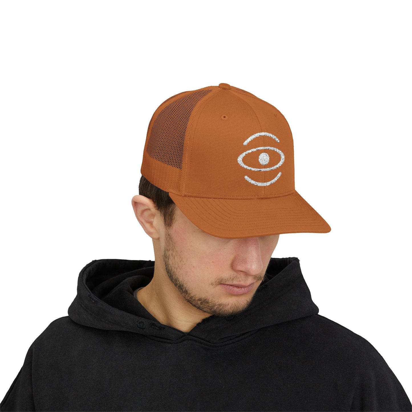 Jaha Logo Embroidered Retro Trucker Hat - Starlight White