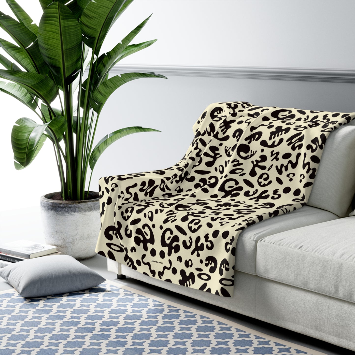 Mirror Work Sherpa Fleece Blanket - Blank Page