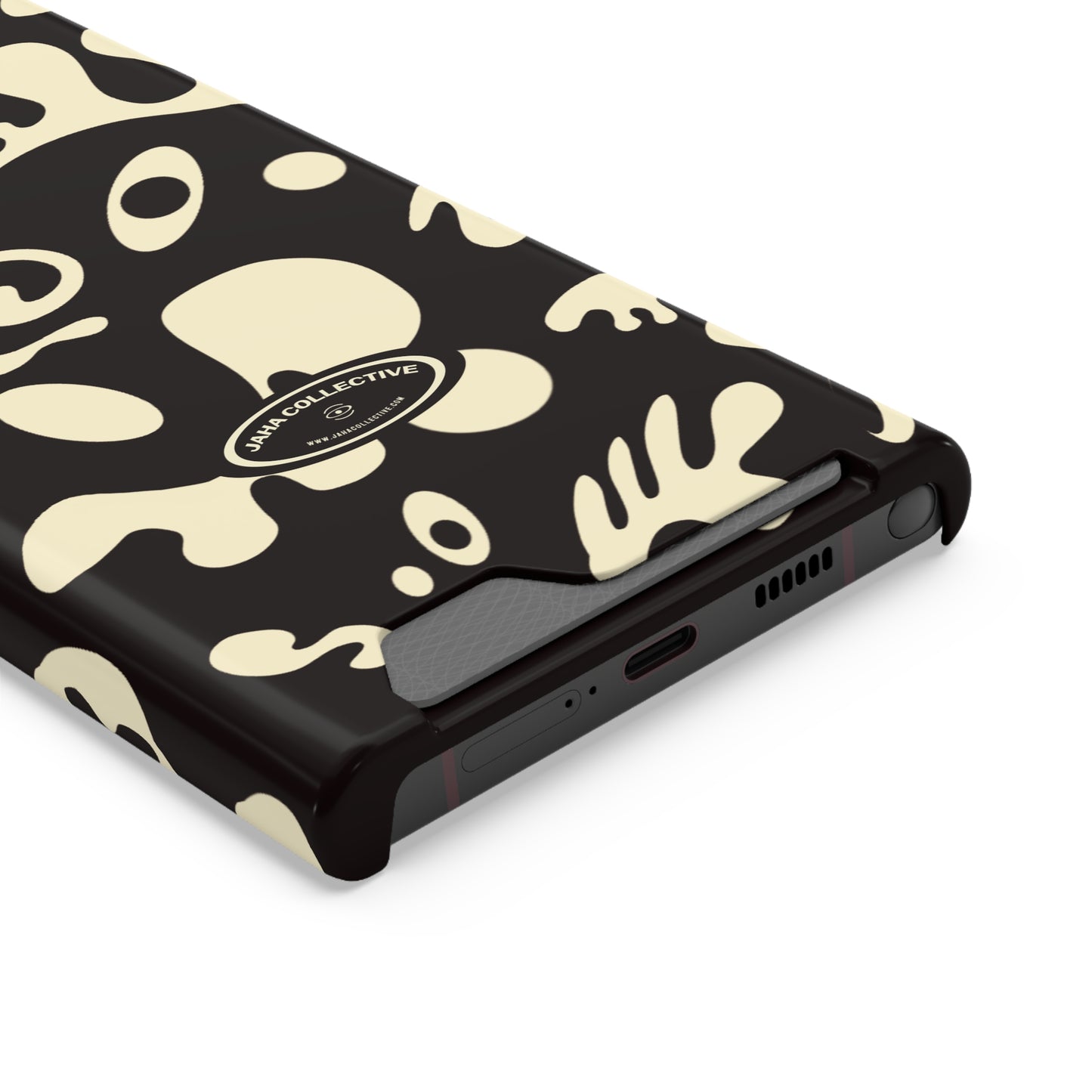 Pure Imagination Phone Case w Card Holder - Smoke Signal Black