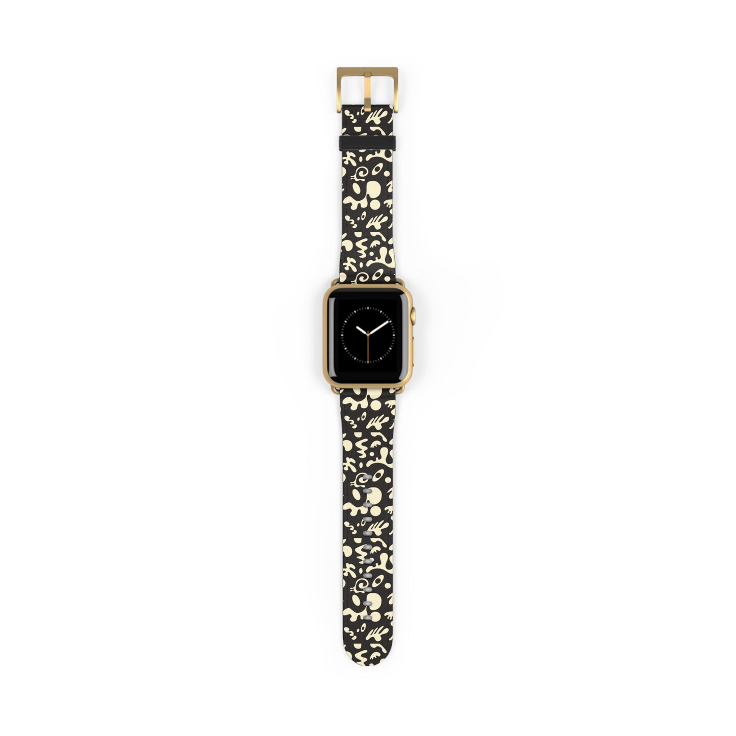 Adorn'd Faux Leather Apple Watch Band - Smoke Signal Black