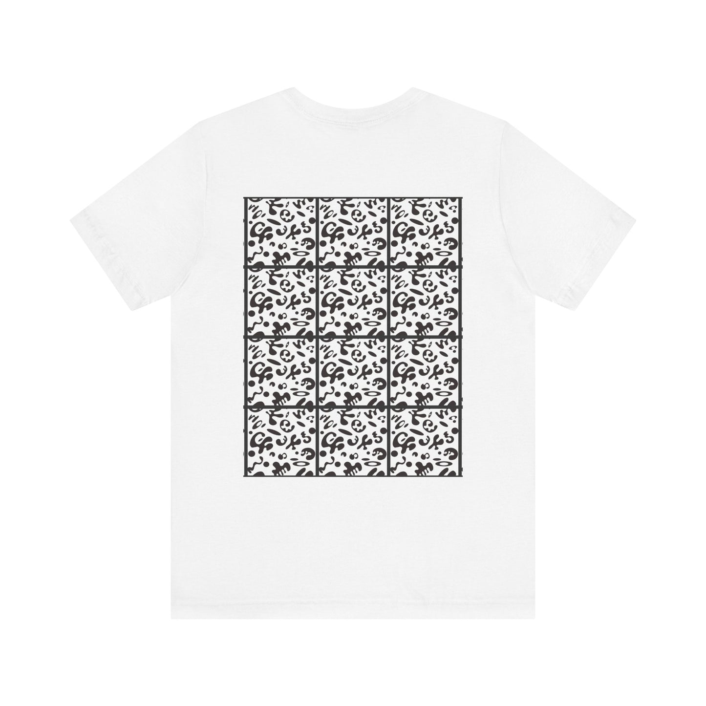 Adorn'd Unisex Jersey Short Sleeve Tee - Smoke Signal Black Print