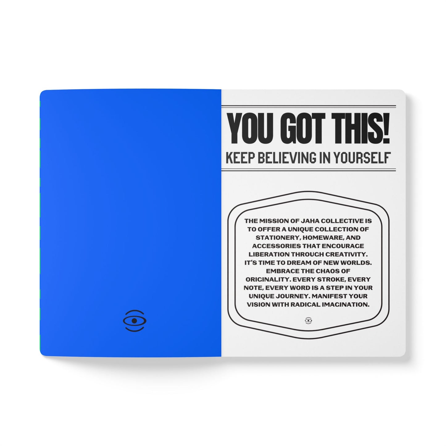 Pure Imagination Softcover Journal w Inside Prints + Tear-Off Pages (Ruled Line) - Tide Pool Blue