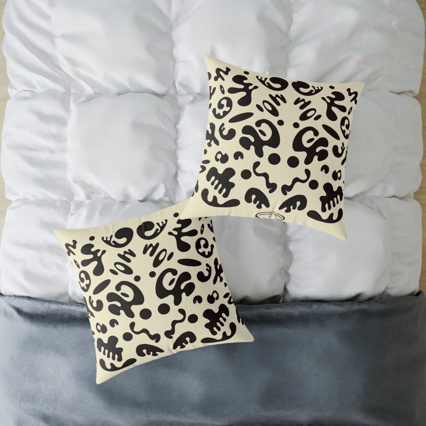 Mirror Work Square Poly Canvas Pillow