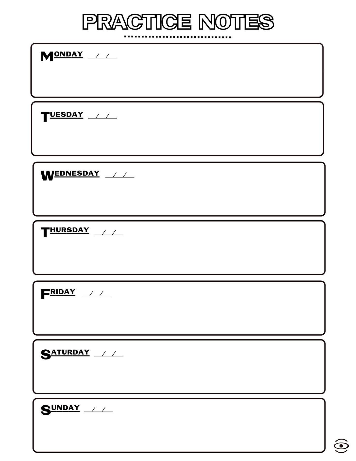 Jaha Musician Practice Log