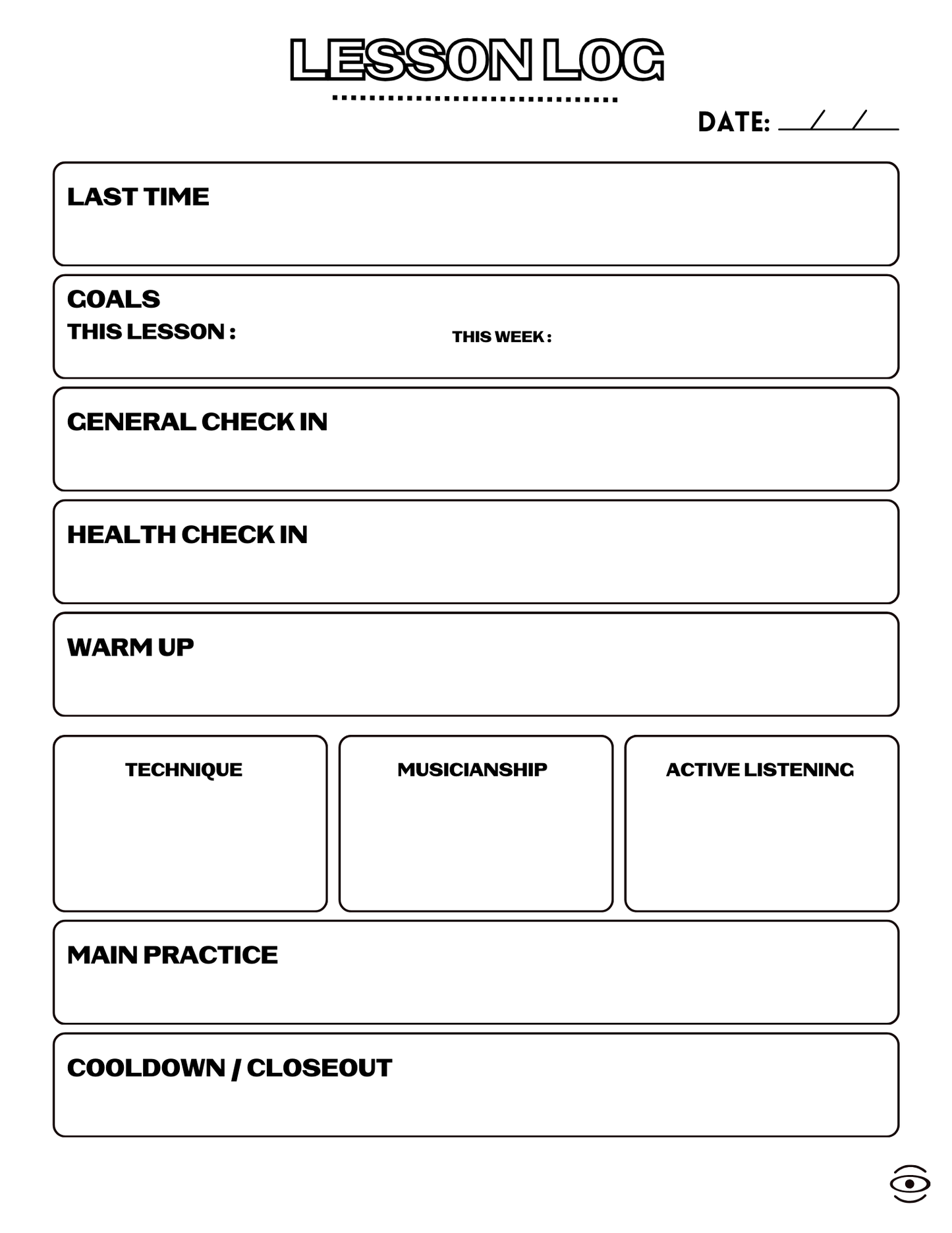 Jaha Musician Practice Log