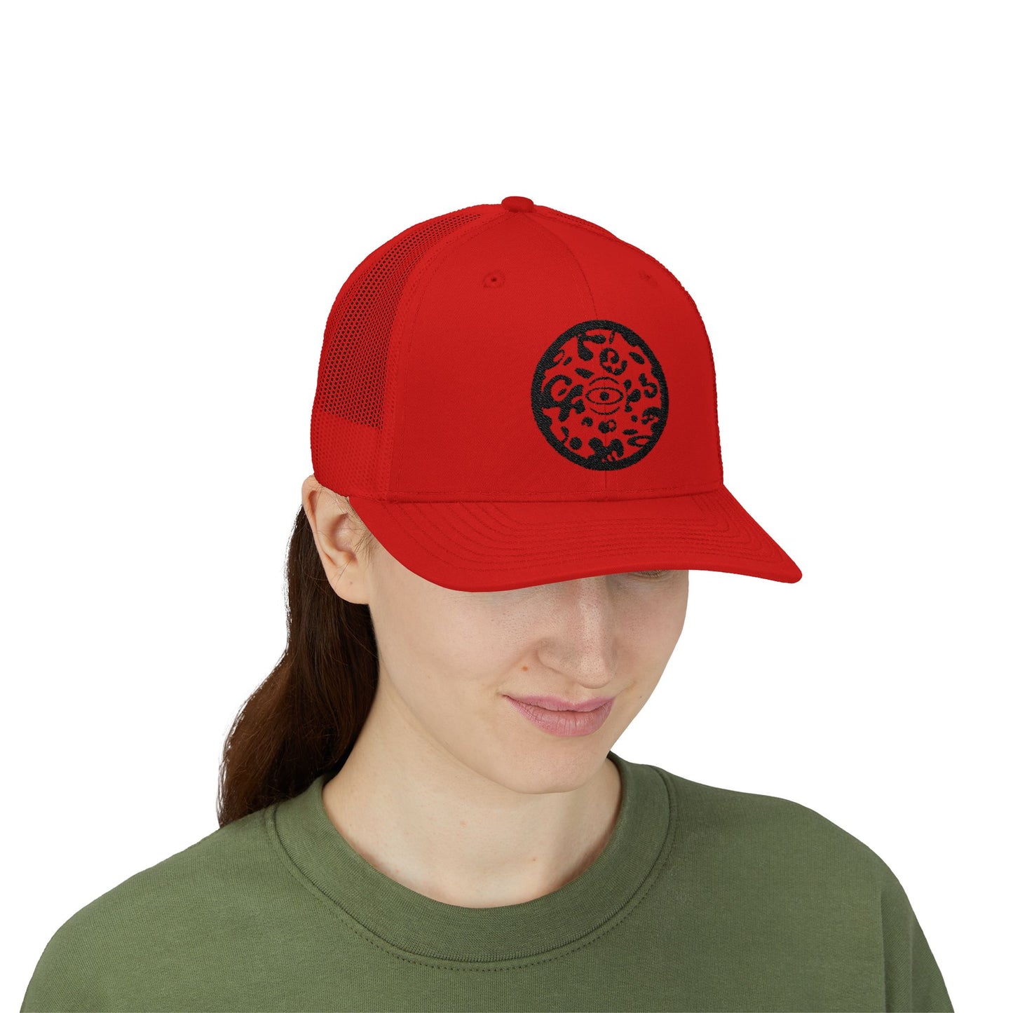 Adorn'd Logo Embroidered Retro Trucker Hat - Smoke Signal Black