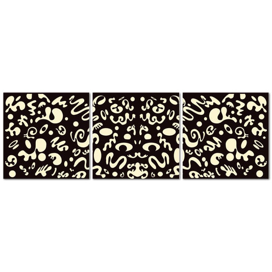 Mirror Work Designer Triptych Canvas Wall Art