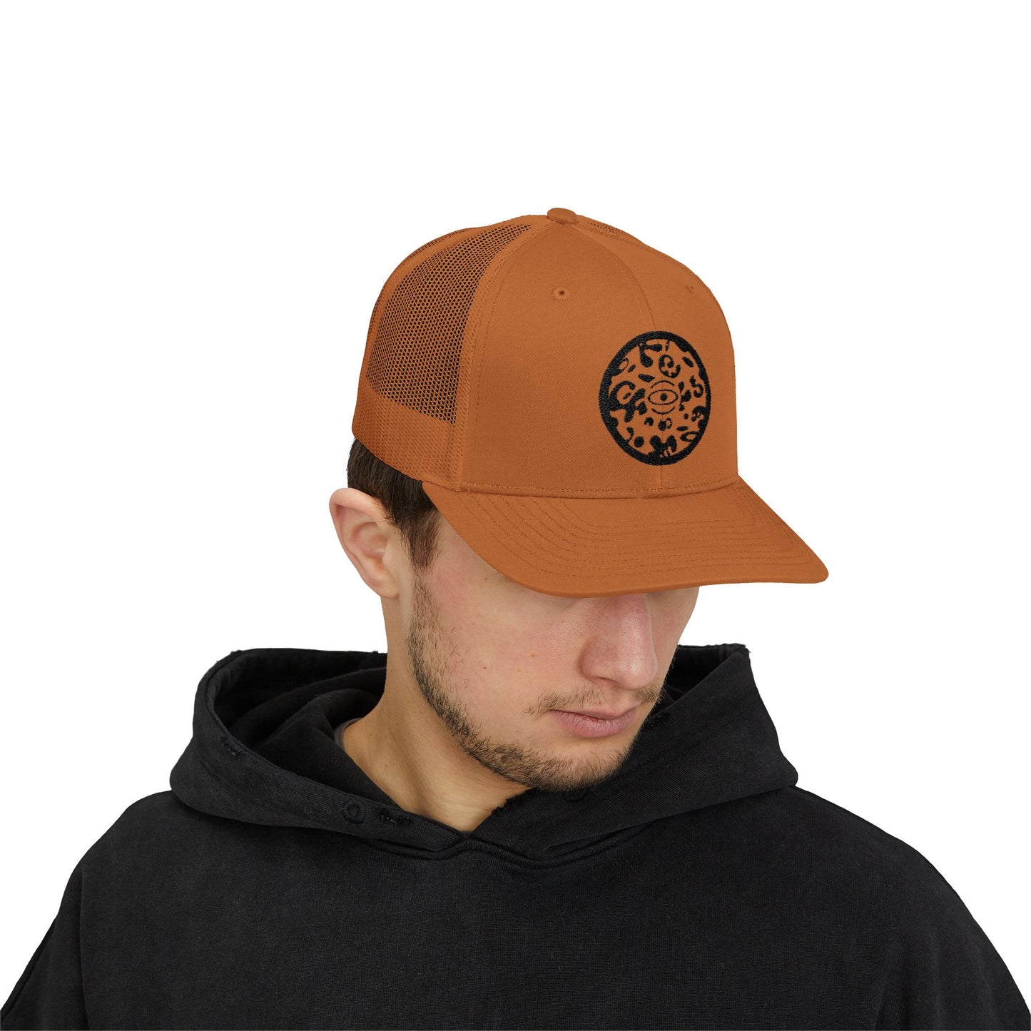 Adorn'd Logo Embroidered Retro Trucker Hat - Smoke Signal Black