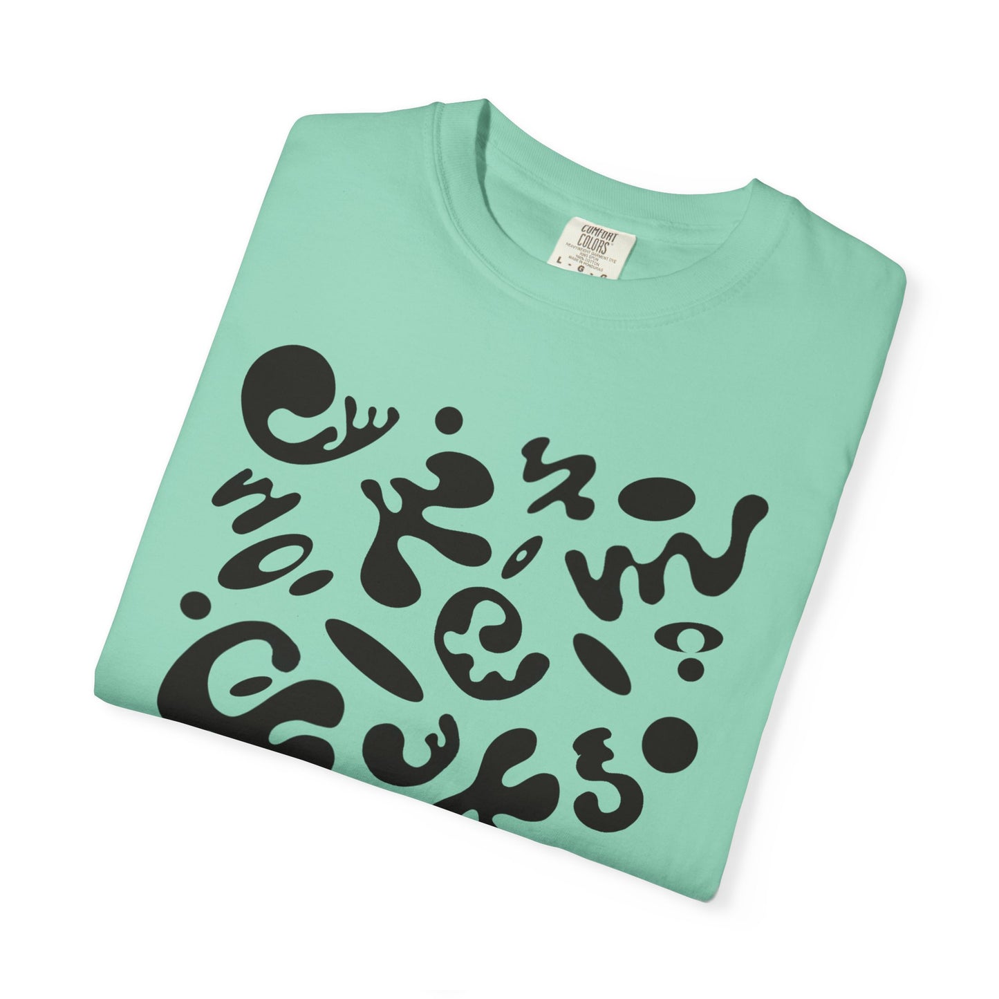 Pure Imagination Unisex Garment-Dyed T-Shirt (Cool Neutrals)  - Smoke Signal Black Print