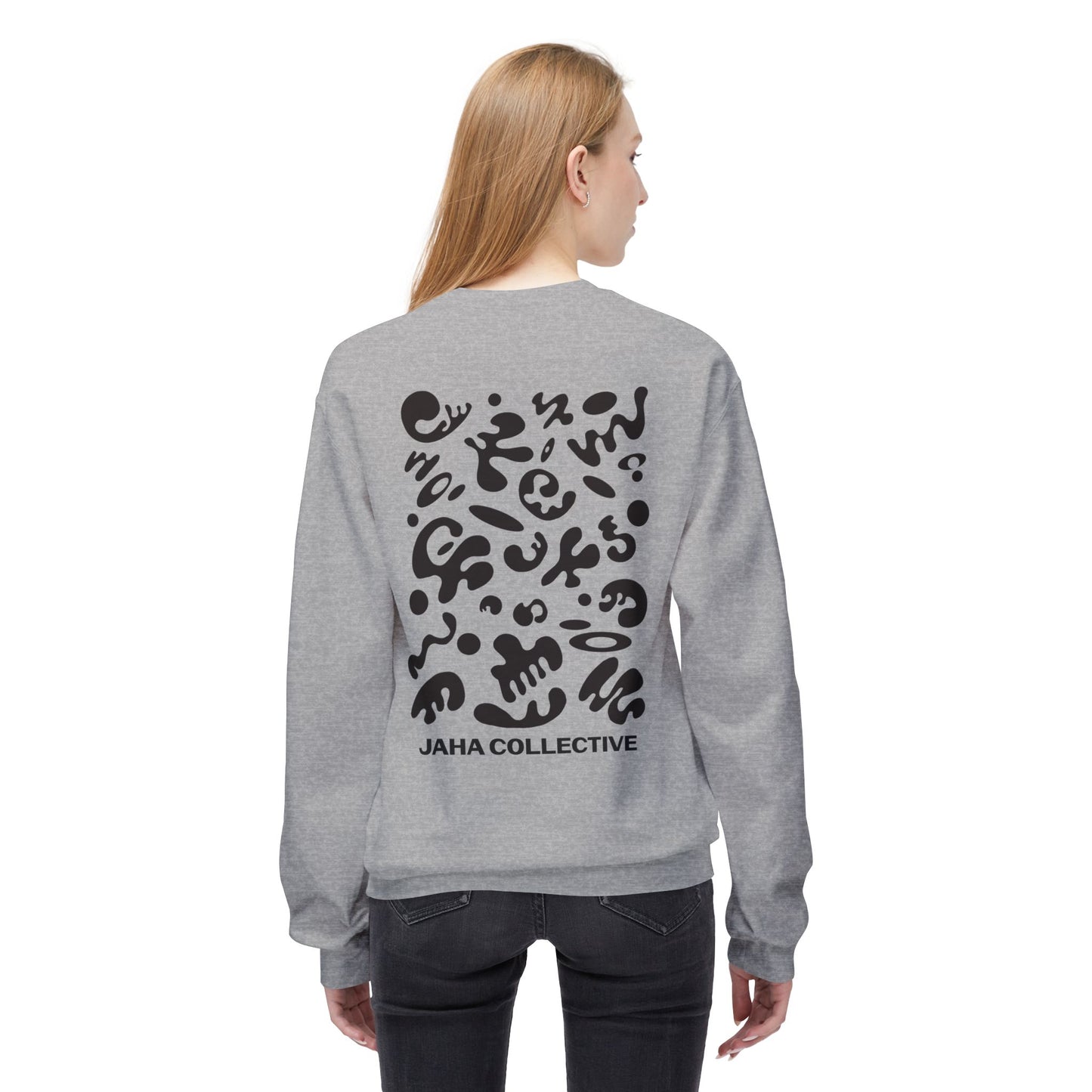 Pure Imagination Unisex Midweight Softstyle Fleece Crewneck Sweatshirt - Smoke Signal Black Print