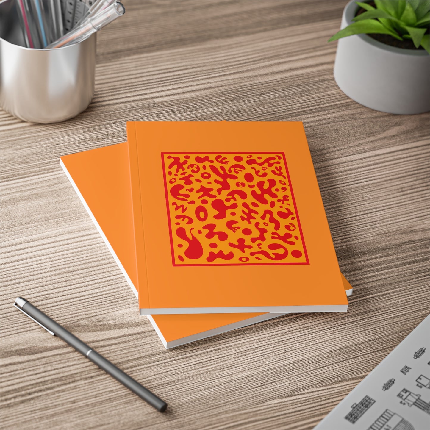 Deep Dream Softcover A5 Notebook - Heat Theory Orange
