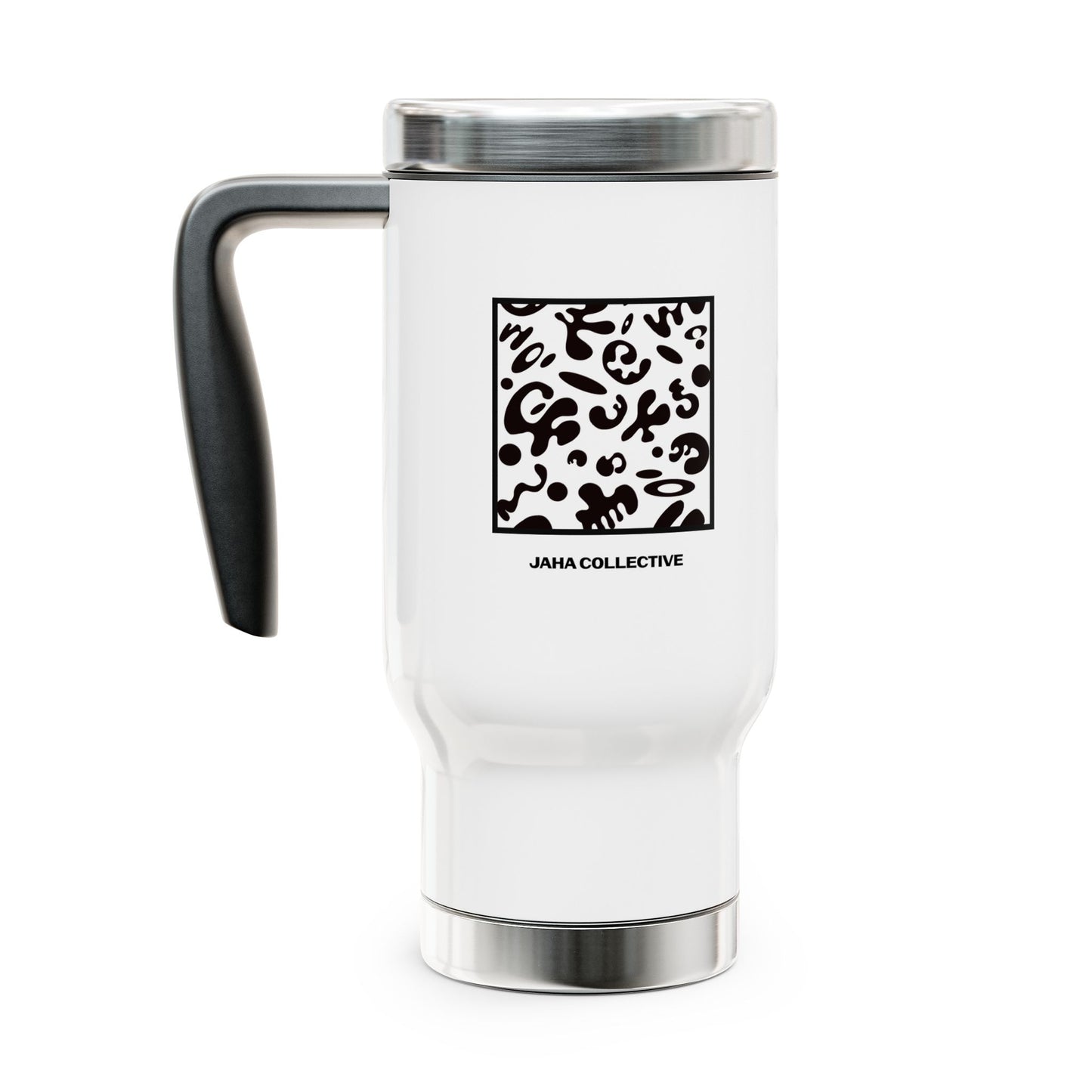 Adorn'd Minimalist Square Stainless Steel Travel Mug with Handle (14oz)