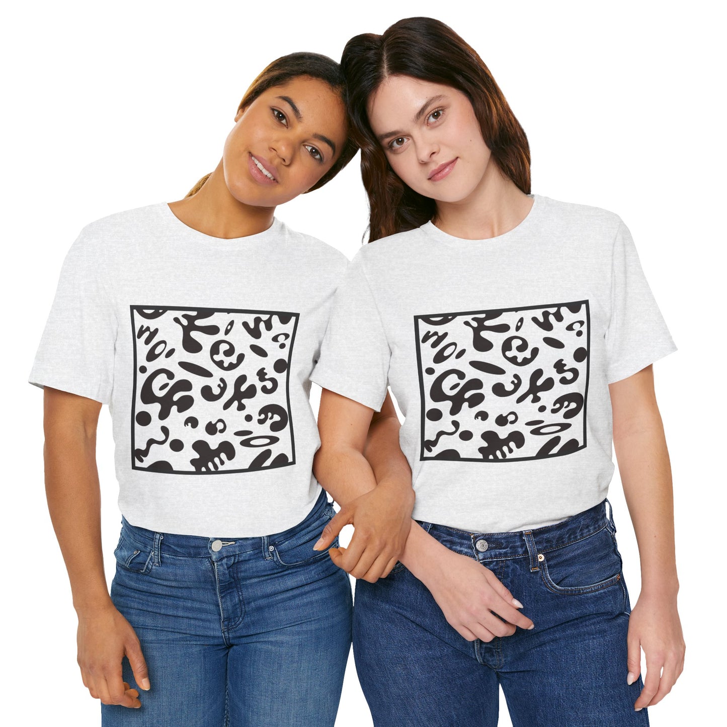 Adorn'd Unisex Jersey Short Sleeve Tee - Smoke Signal Black Print