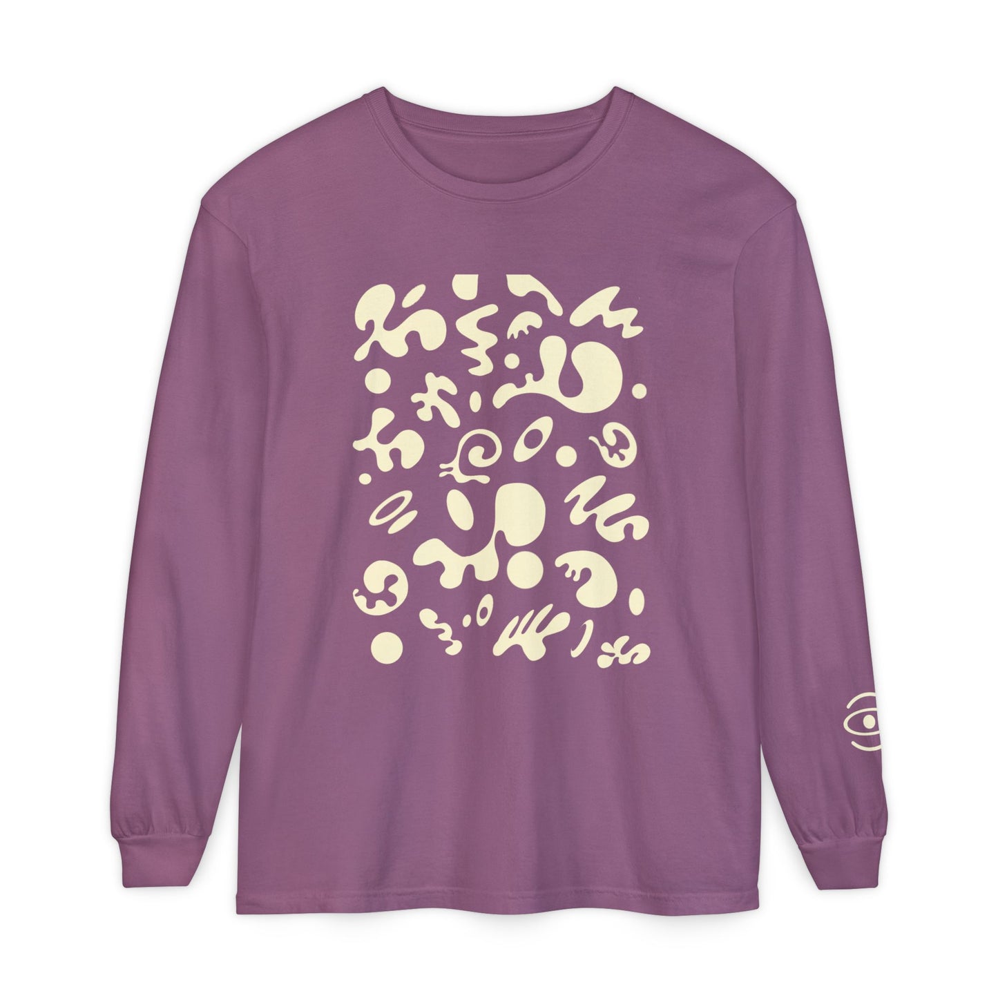 Pure Imagination Unisex Garment-Dyed Long Sleeve T-Shirt - Blank Page White Print