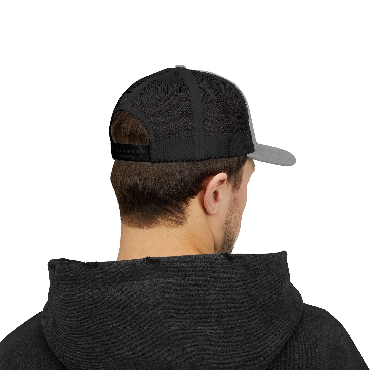 Adorn'd Logo Embroidered Retro Trucker Hat - Starlight White
