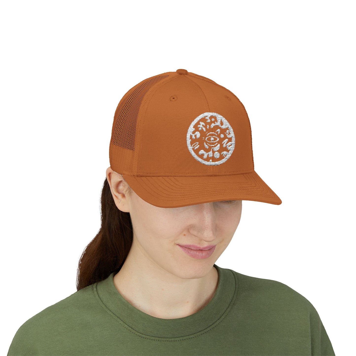 Adorn'd Logo Embroidered Retro Trucker Hat - Starlight White
