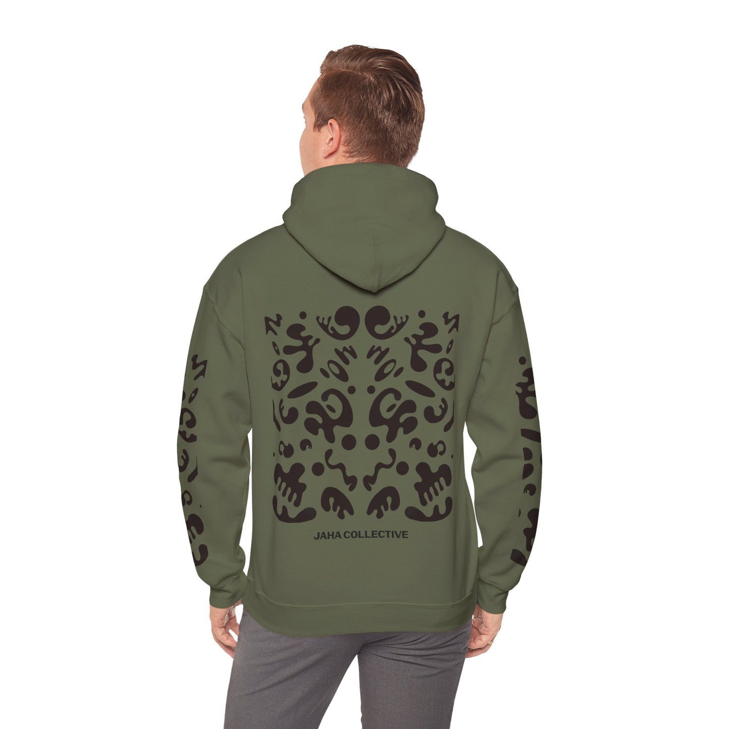 Mirror Work Unisex Heavy Blend™ Hooded Sweatshirt - Smoke Signal Black Print
