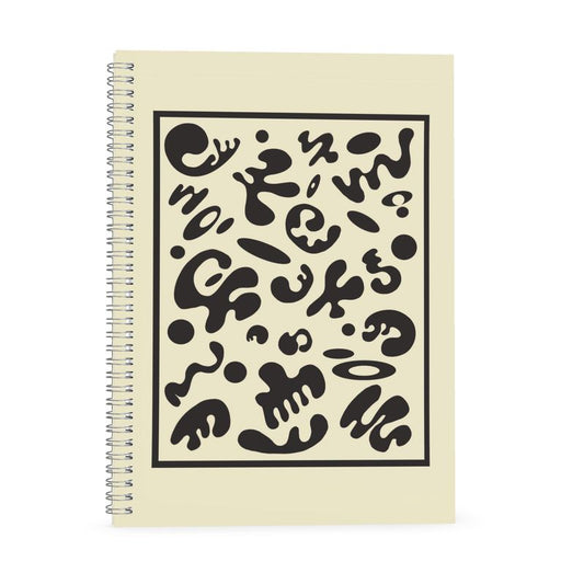 Deep Dream Luxe Designer Spiral Notebook (Plain or Ruled Line) - Blank Page White