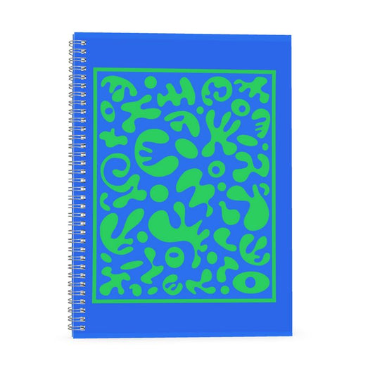 Deep Dream Luxe Designer Spiral Notebook (Plain or Ruled Line) - Tide Pool