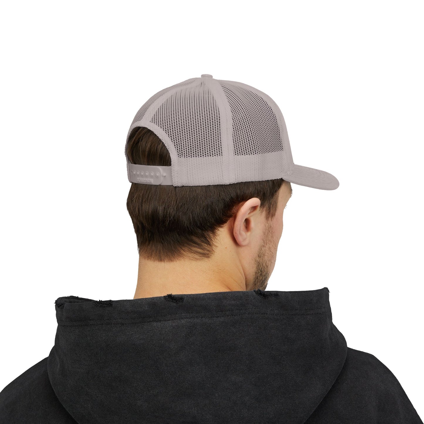 Adorn'd Logo Embroidered Retro Trucker Hat - Smoke Signal Black