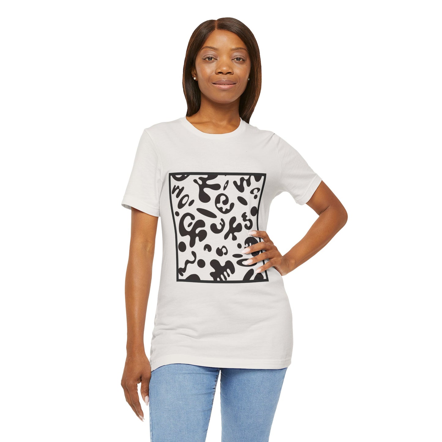 Adorn'd Unisex Jersey Short Sleeve Tee - Smoke Signal Black Print
