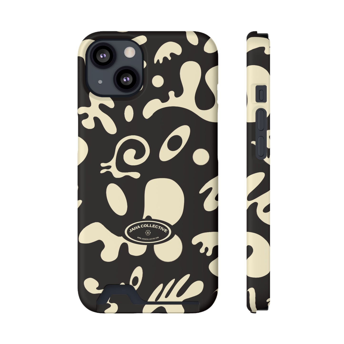 Pure Imagination Phone Case w Card Holder - Smoke Signal Black