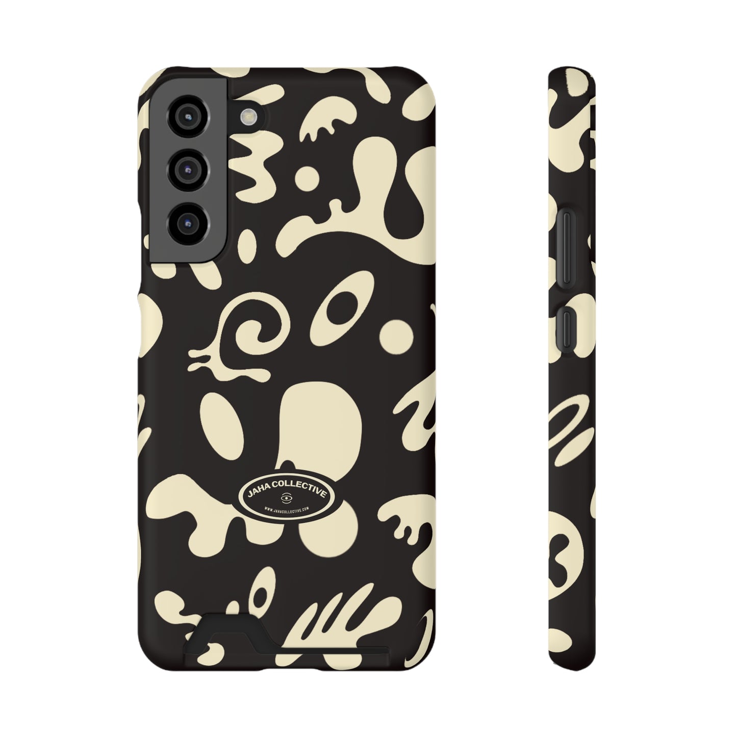 Pure Imagination Phone Case w Card Holder - Smoke Signal Black