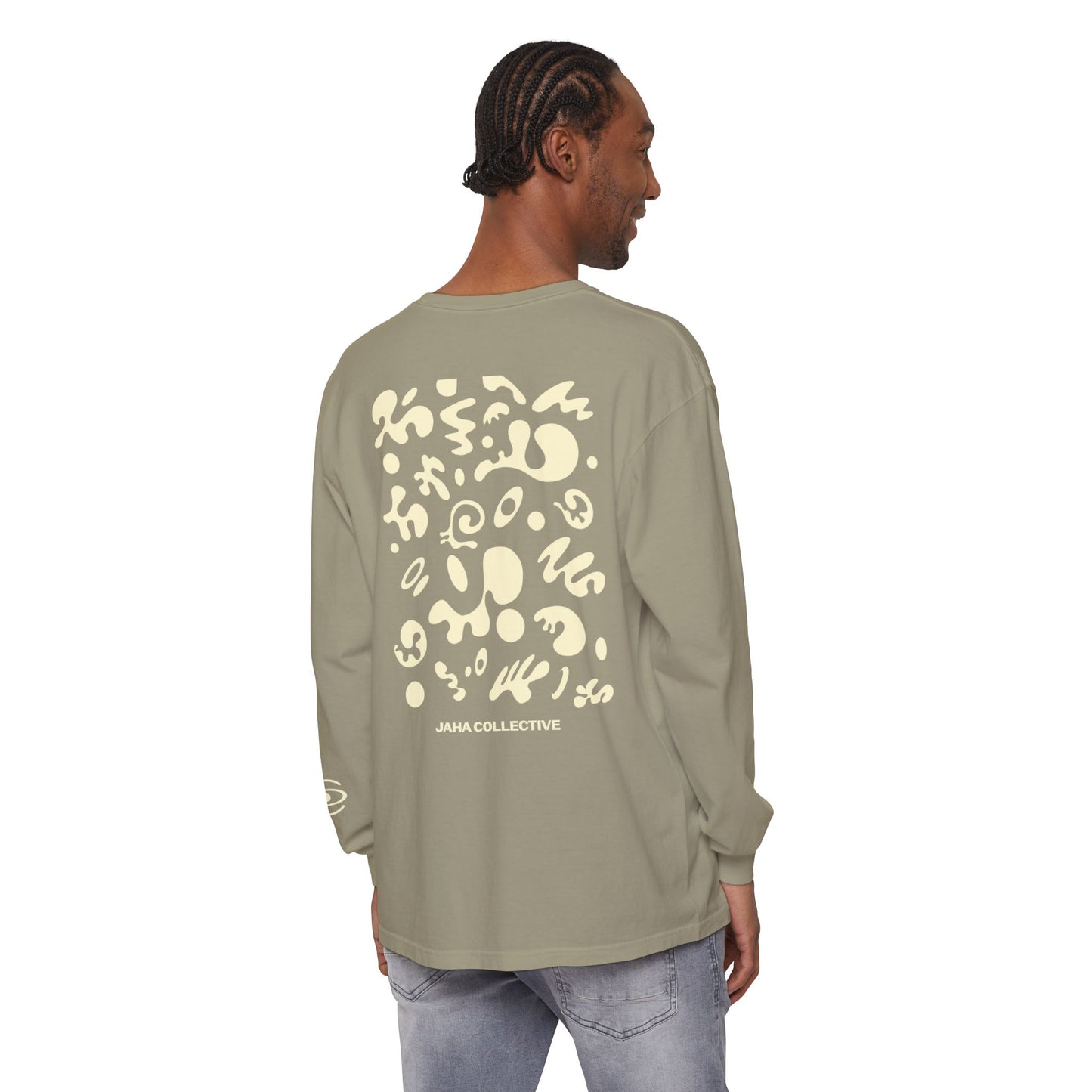 Pure Imagination Unisex Garment-Dyed Long Sleeve T-Shirt - Blank Page White Print