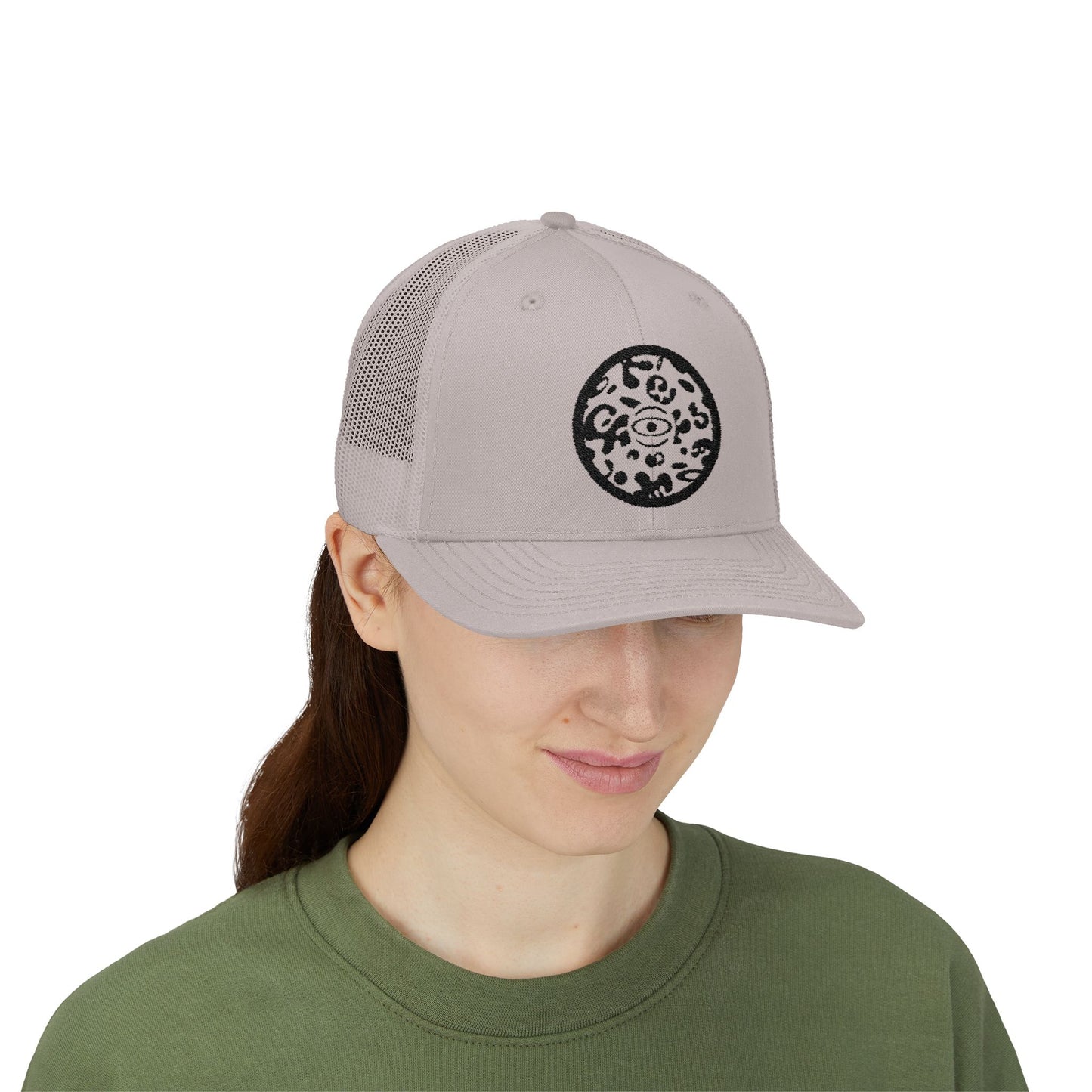 Adorn'd Logo Embroidered Retro Trucker Hat - Smoke Signal Black
