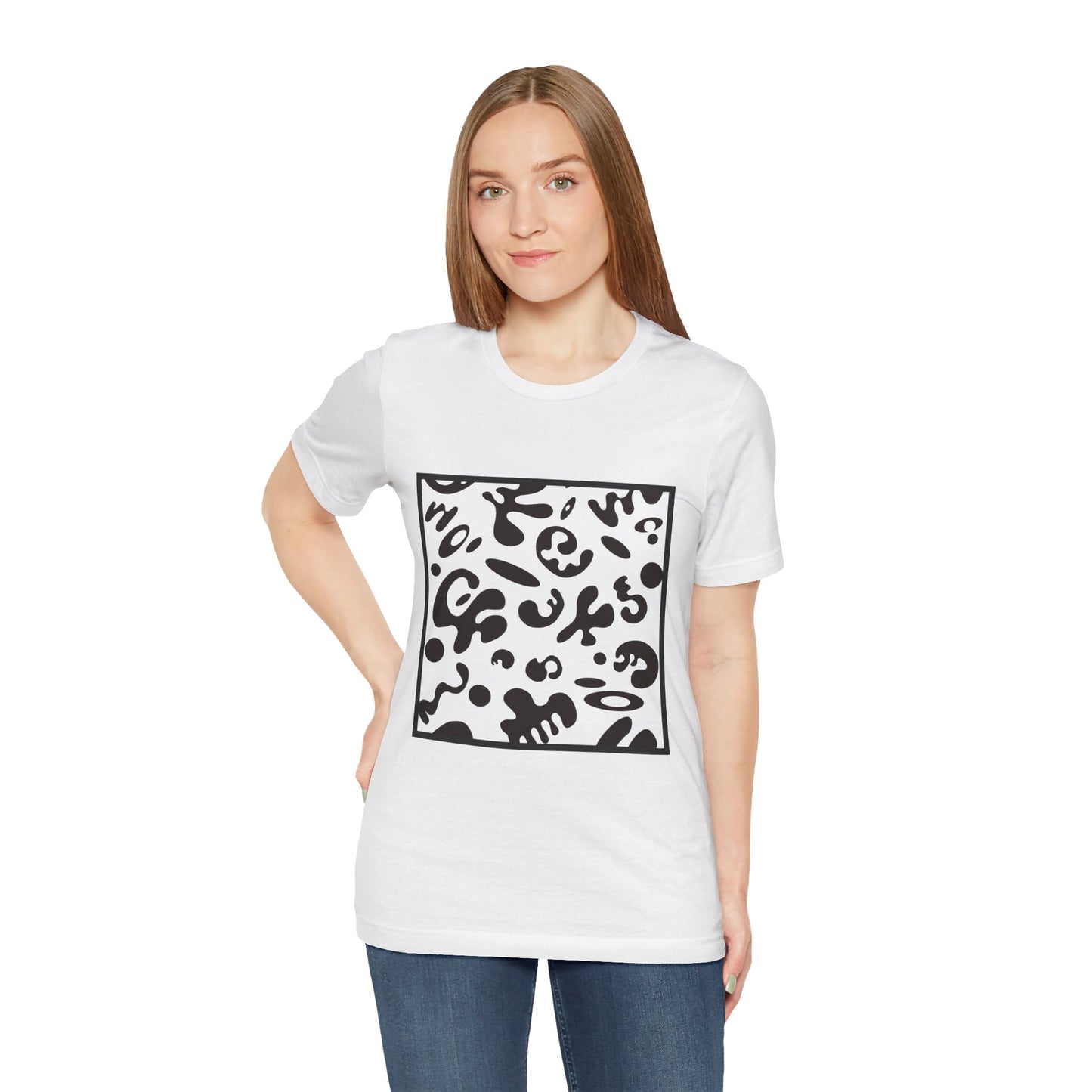 Adorn'd Unisex Jersey Short Sleeve Tee - Smoke Signal Black Print