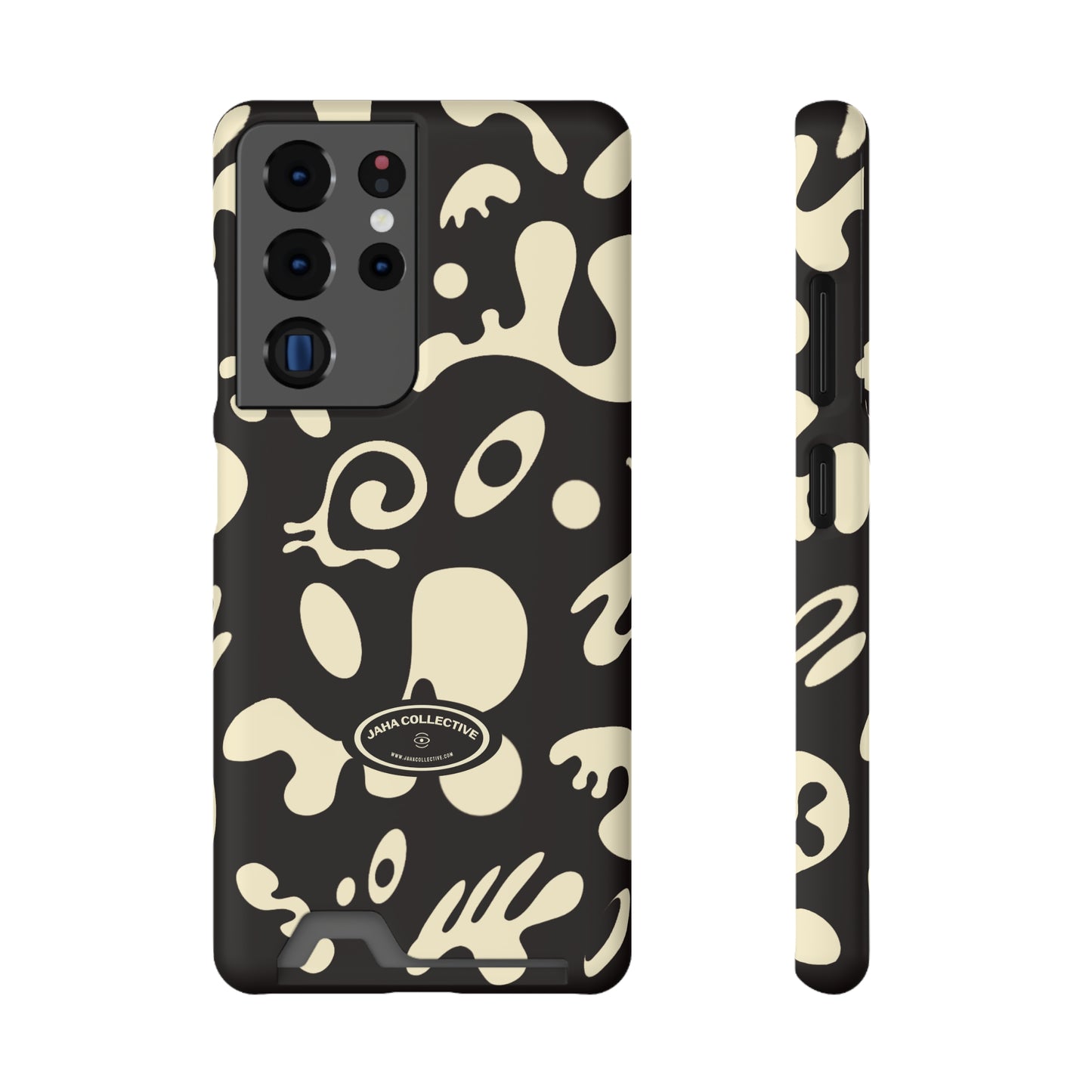 Pure Imagination Phone Case w Card Holder - Smoke Signal Black