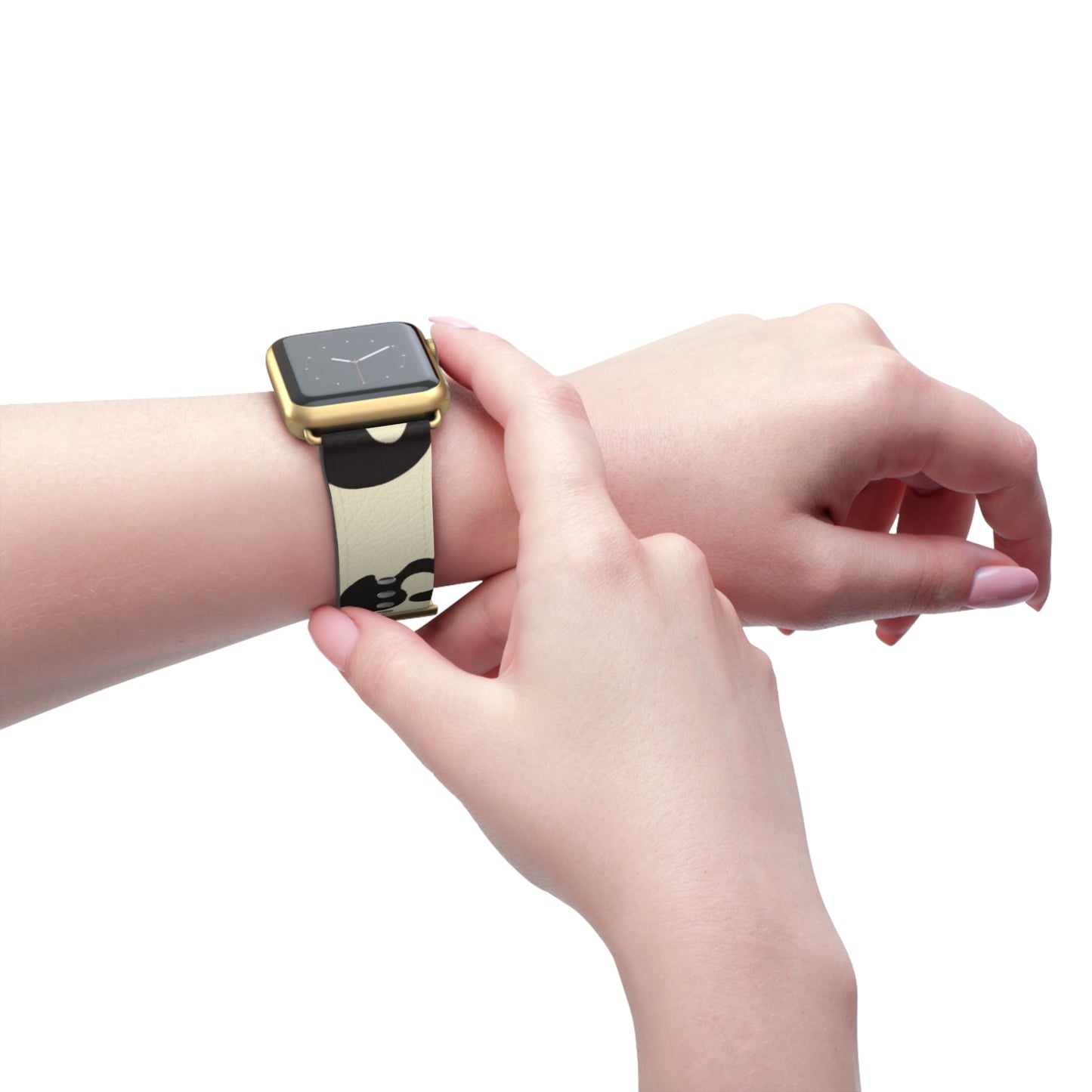 Pure Imagination Faux Leather Apple Watch Band - Blank Page White