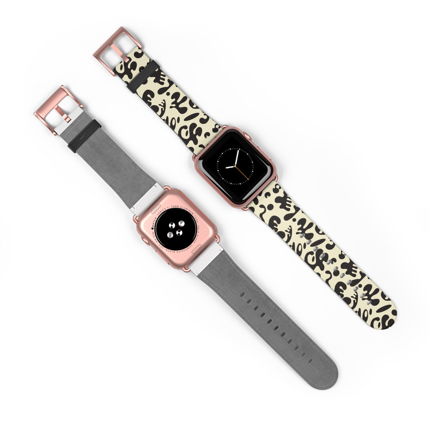Adorn'd Faux Leather Apple Watch Band - Blank Page White