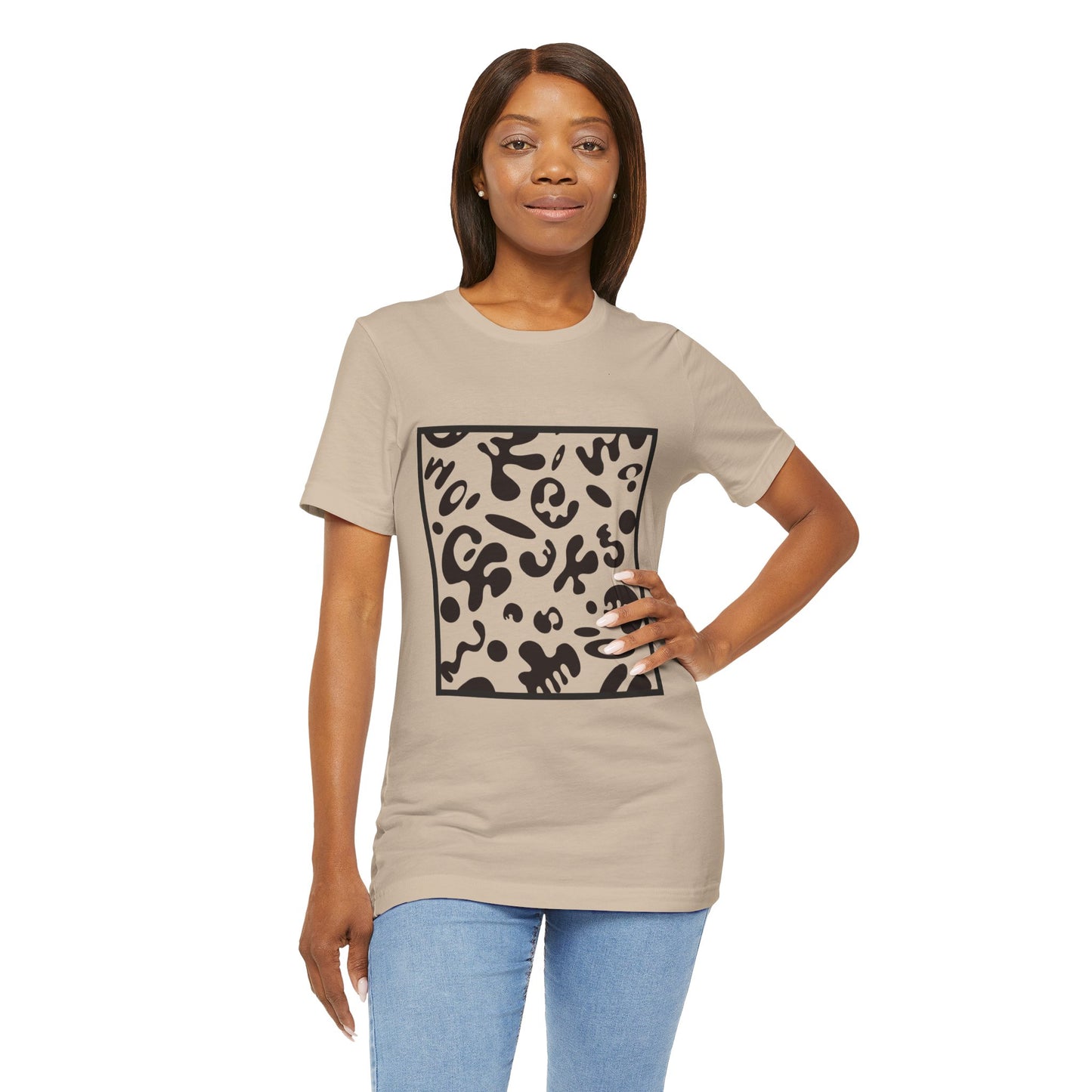 Adorn'd Unisex Jersey Short Sleeve Tee - Smoke Signal Black Print