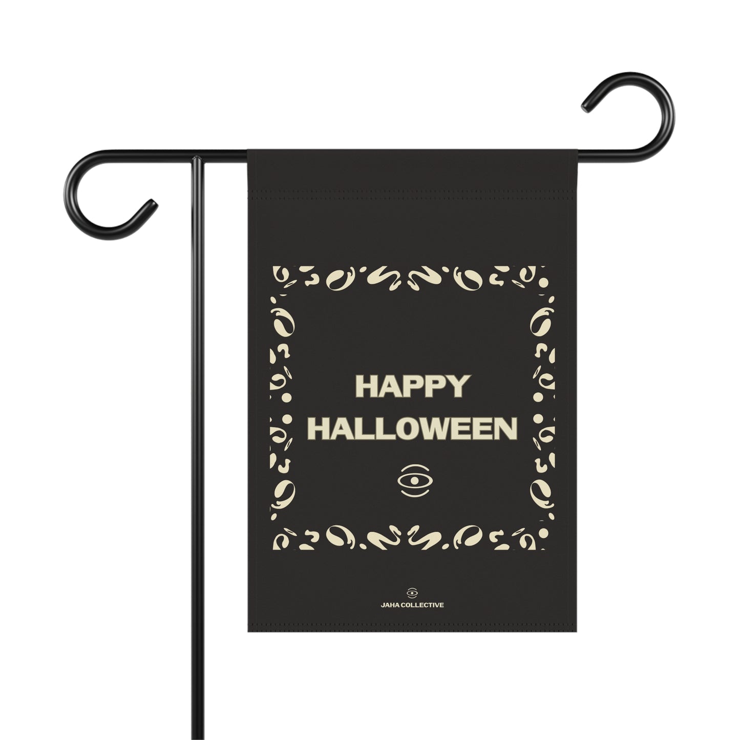 Happy Halloween Garden & House Banner - Smoke Signal Black