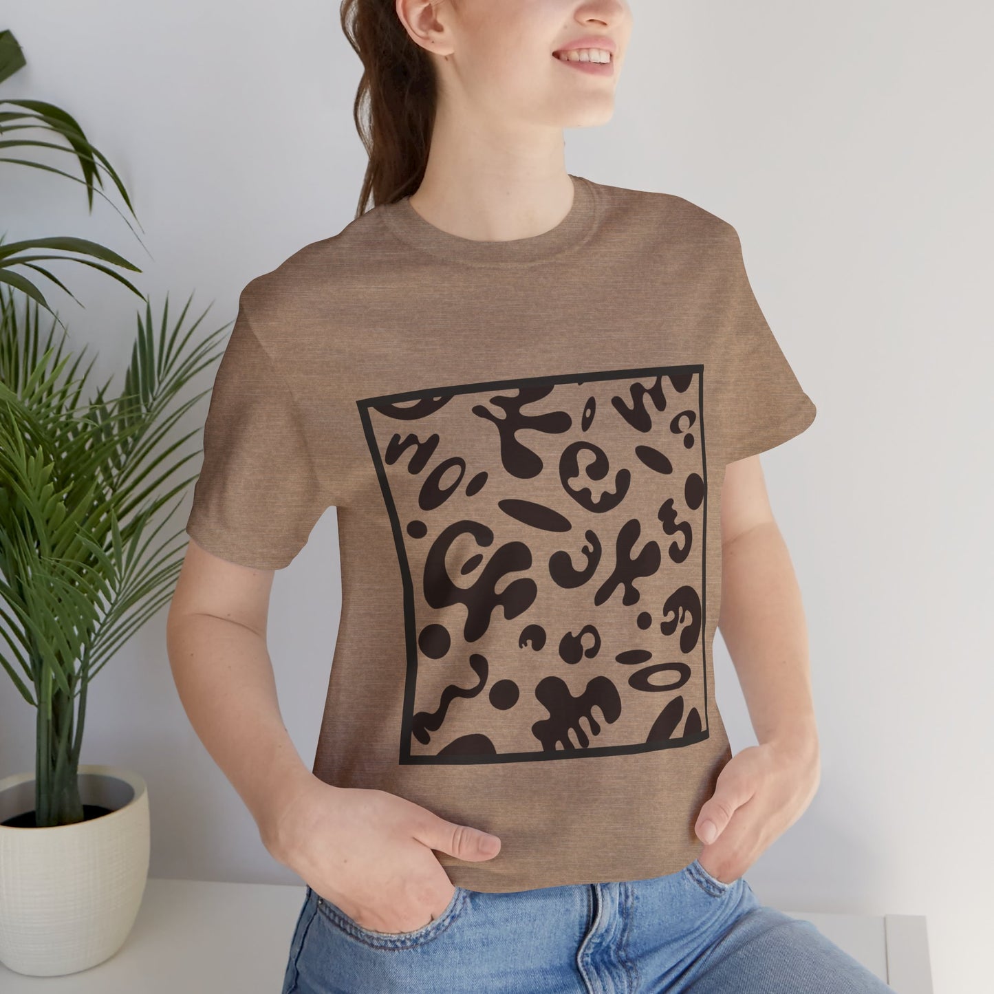Adorn'd Unisex Jersey Short Sleeve Tee - Smoke Signal Black Print