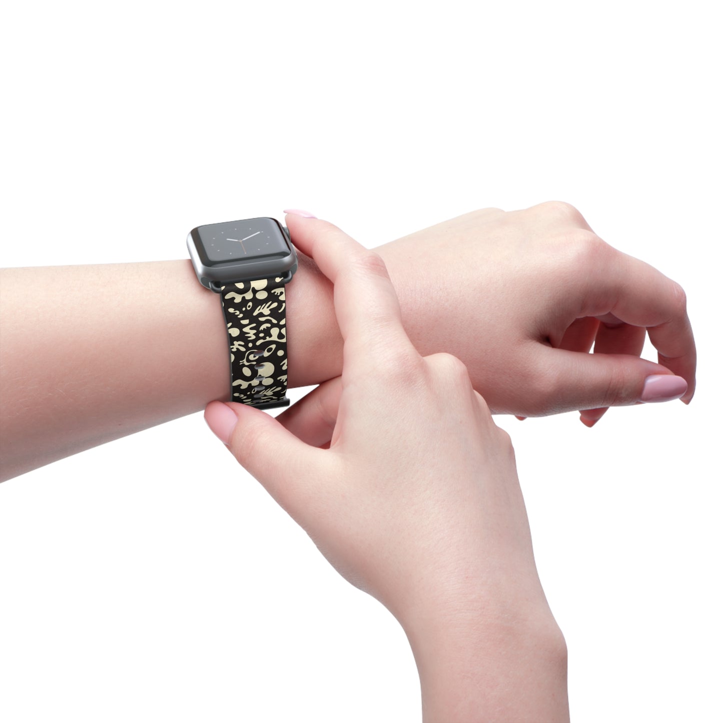Adorn'd Faux Leather Apple Watch Band - Smoke Signal Black