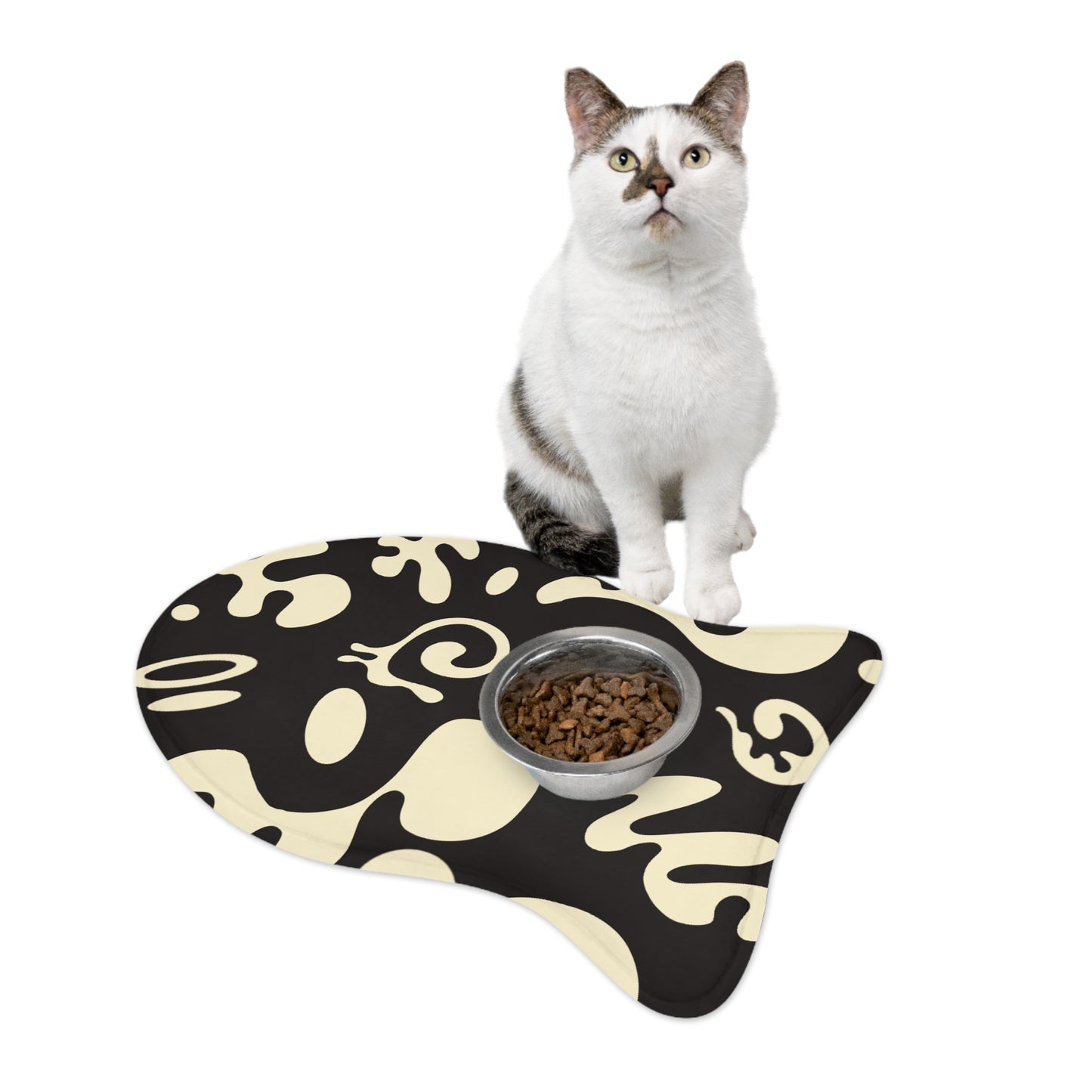 Pure Imagination Pet Feeding Mats (in Bone or Fish Shape) - Smoke Signal Black