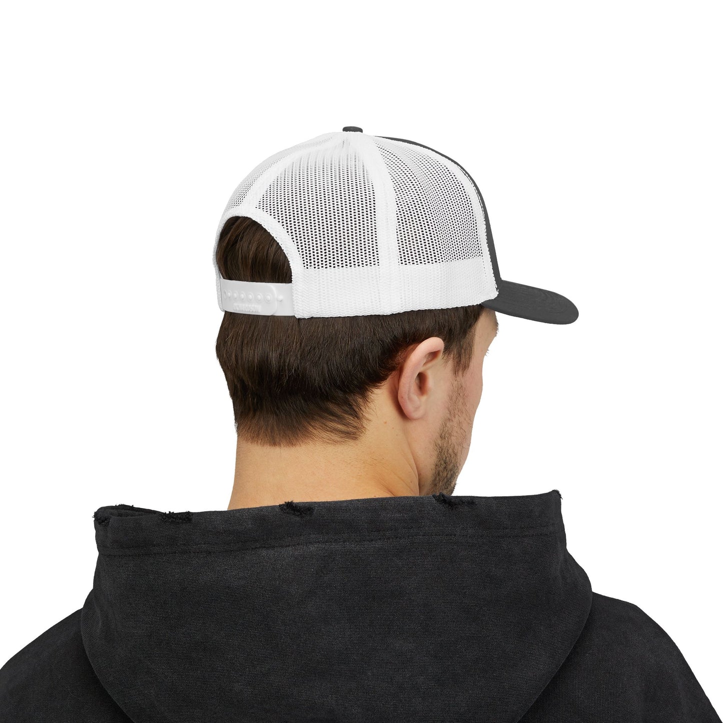 Adorn'd Logo Embroidered Retro Trucker Hat - Smoke Signal Black