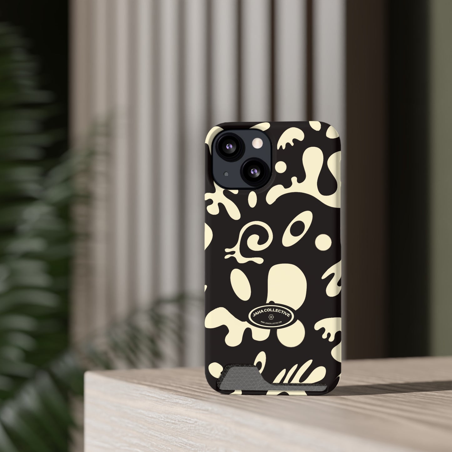Pure Imagination Phone Case w Card Holder - Smoke Signal Black