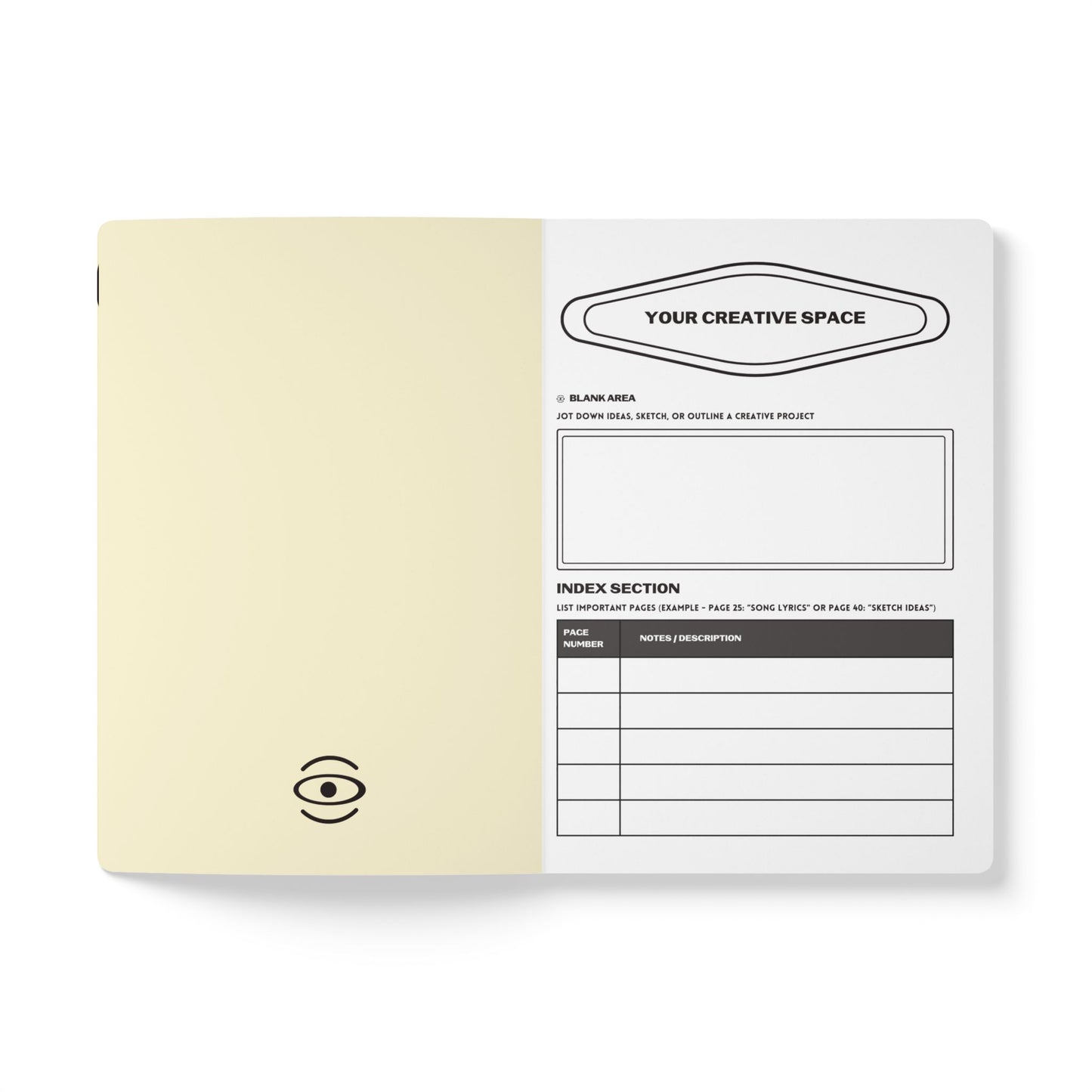Pure Imagination Softcover Journal w Inside Prints + Tear-Off Pages (Ruled Line) - Blank Page White