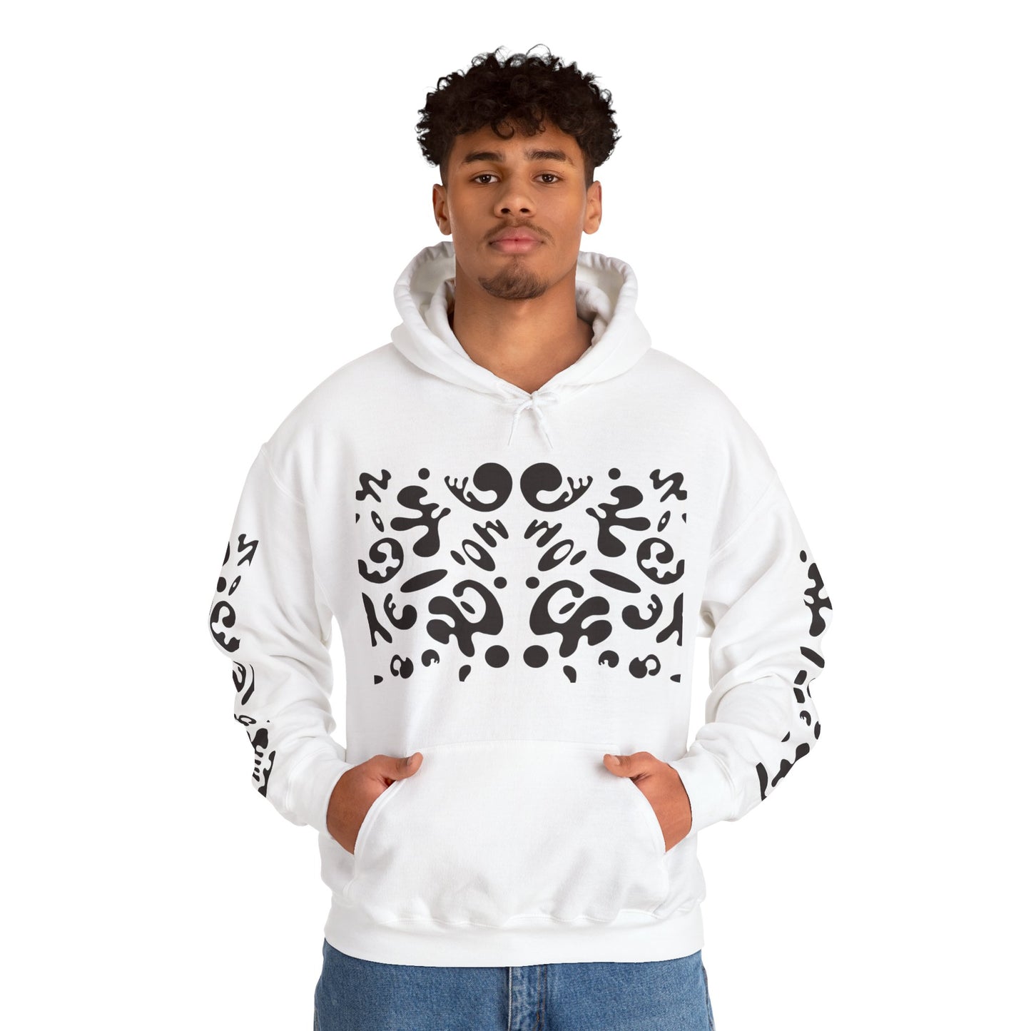 Mirror Work Unisex Heavy Blend™ Hooded Sweatshirt - Smoke Signal Black Print