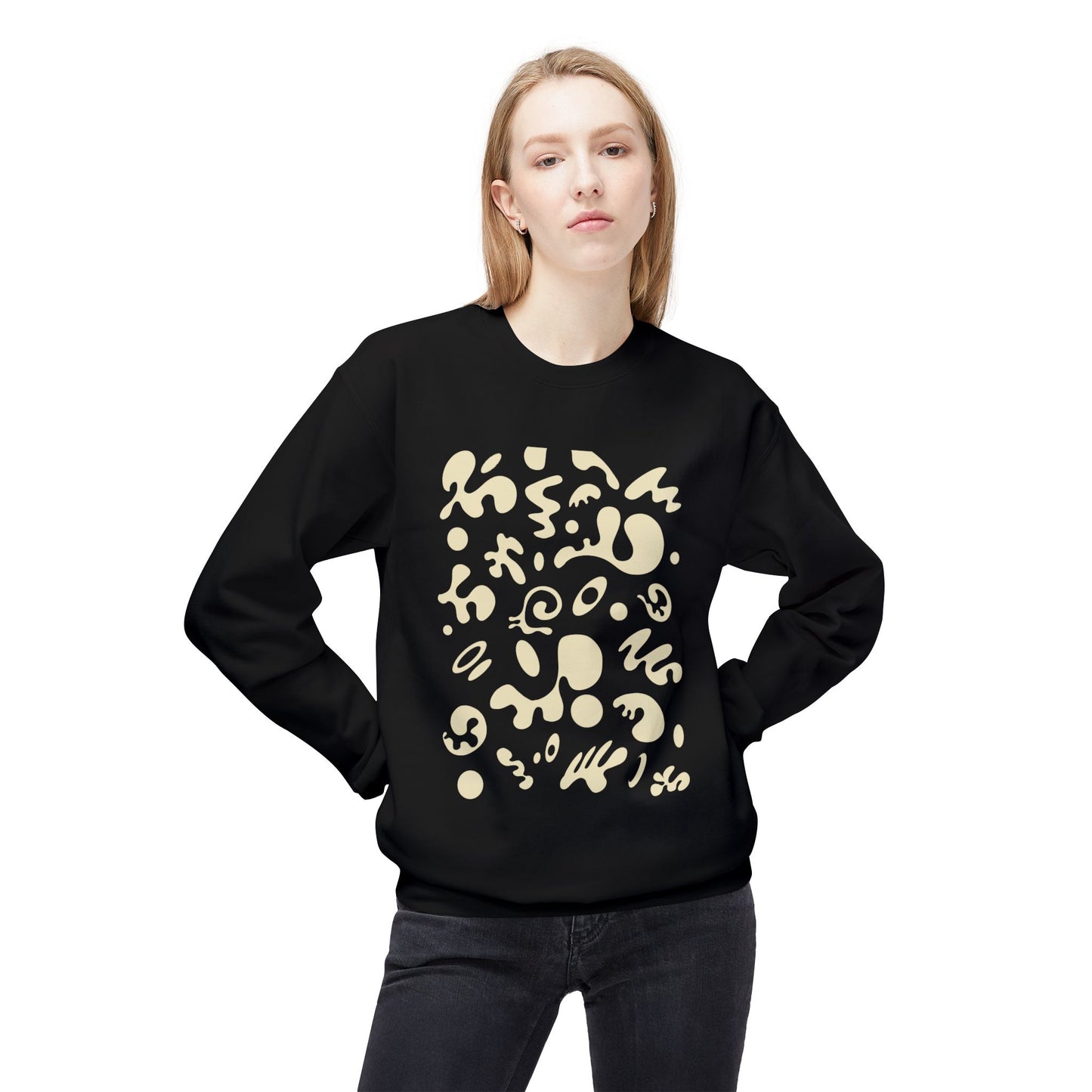 Pure Imagination Unisex Midweight Softstyle Fleece Crewneck Sweatshirt - Blank Page White Print