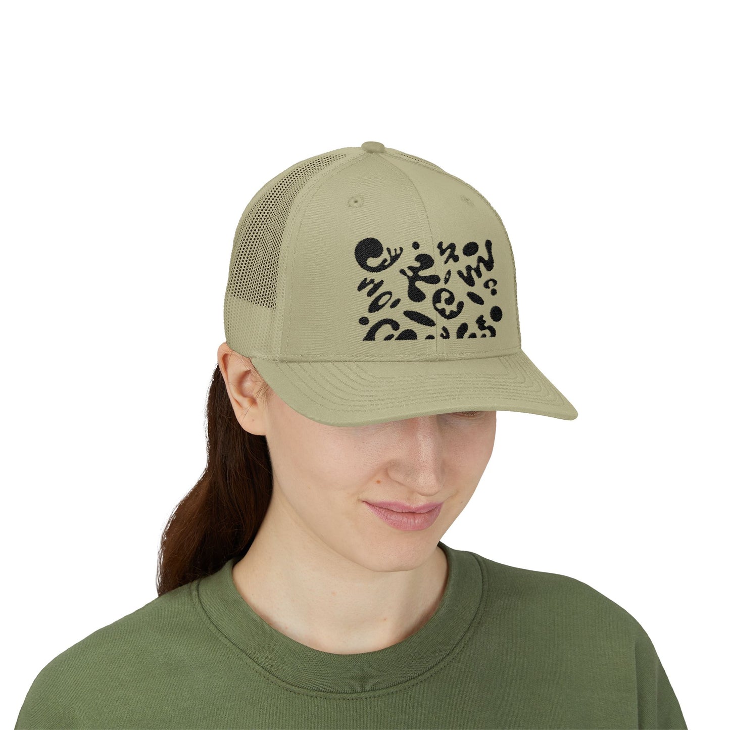 Pure Imagination Embroidered Retro Trucker Hat - Smoke Signal Black
