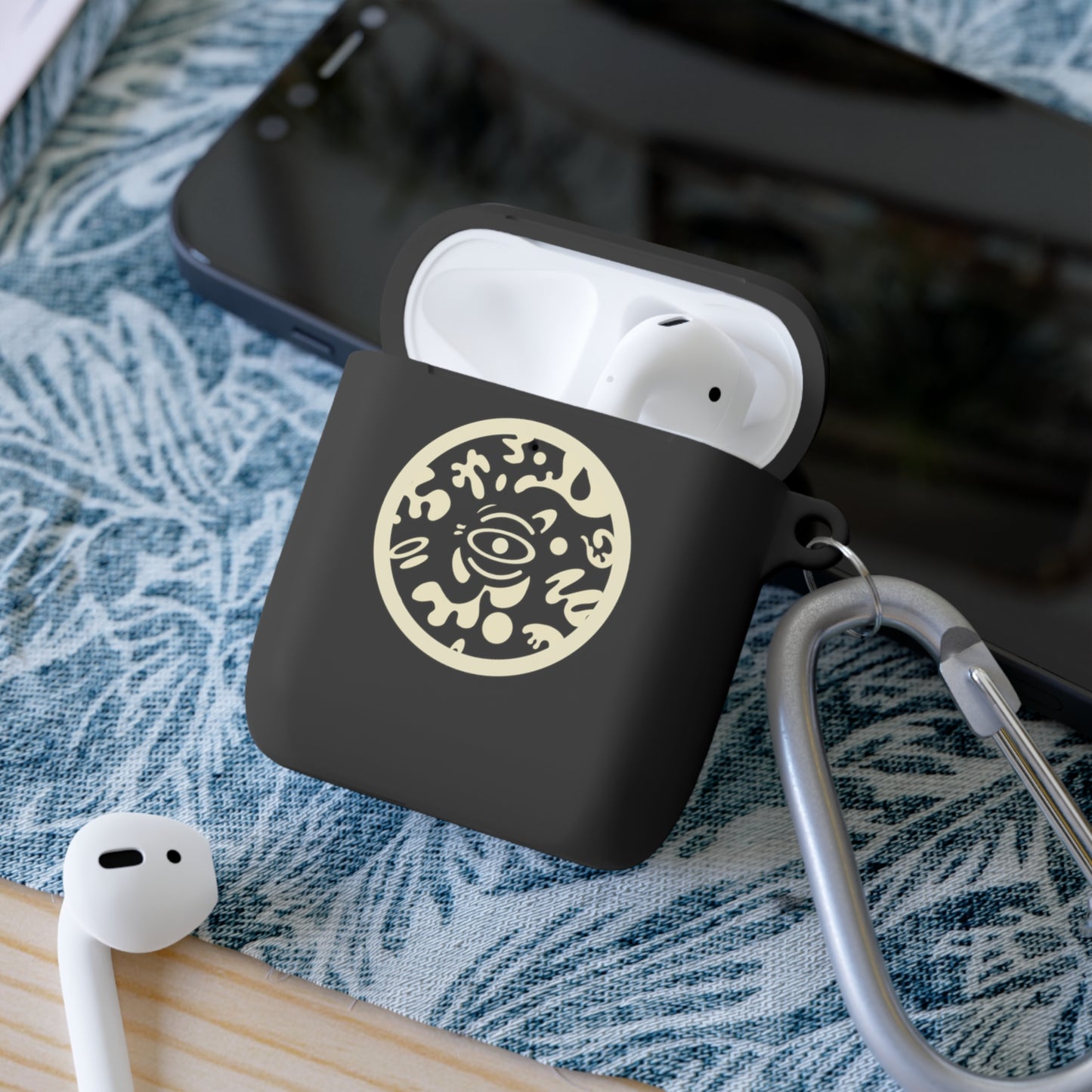 Adorn'd Logo Hard Plastic Airpods Case Cover- Blank Page White
