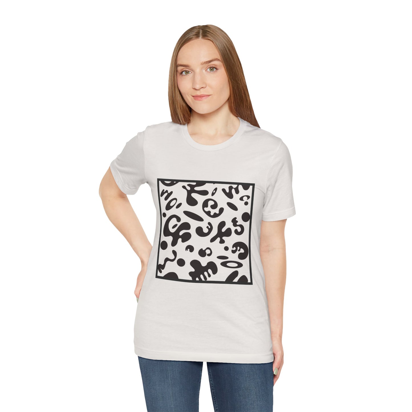Adorn'd Unisex Jersey Short Sleeve Tee - Smoke Signal Black Print