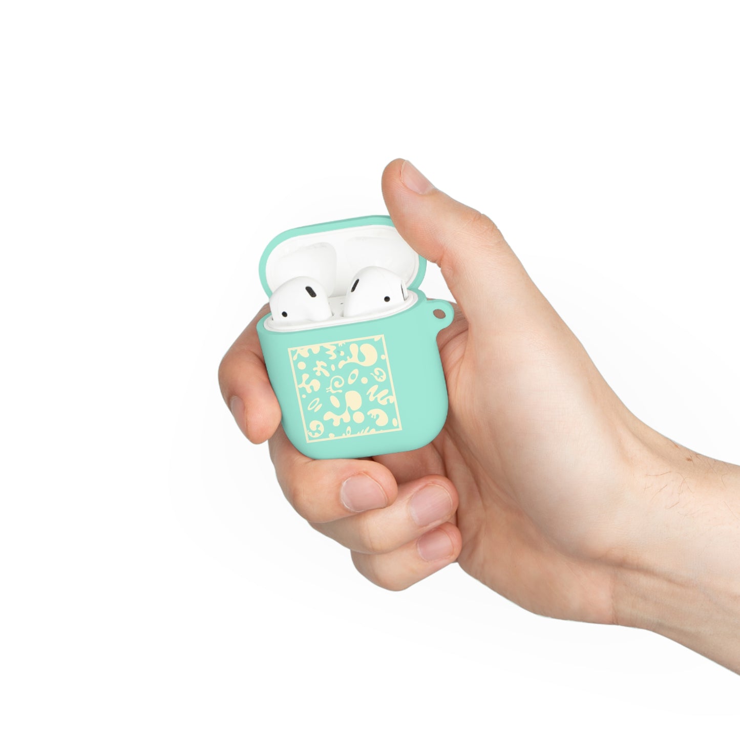 Adorn'd Square Hard Plastic Airpods Case Cover- Blank Page White
