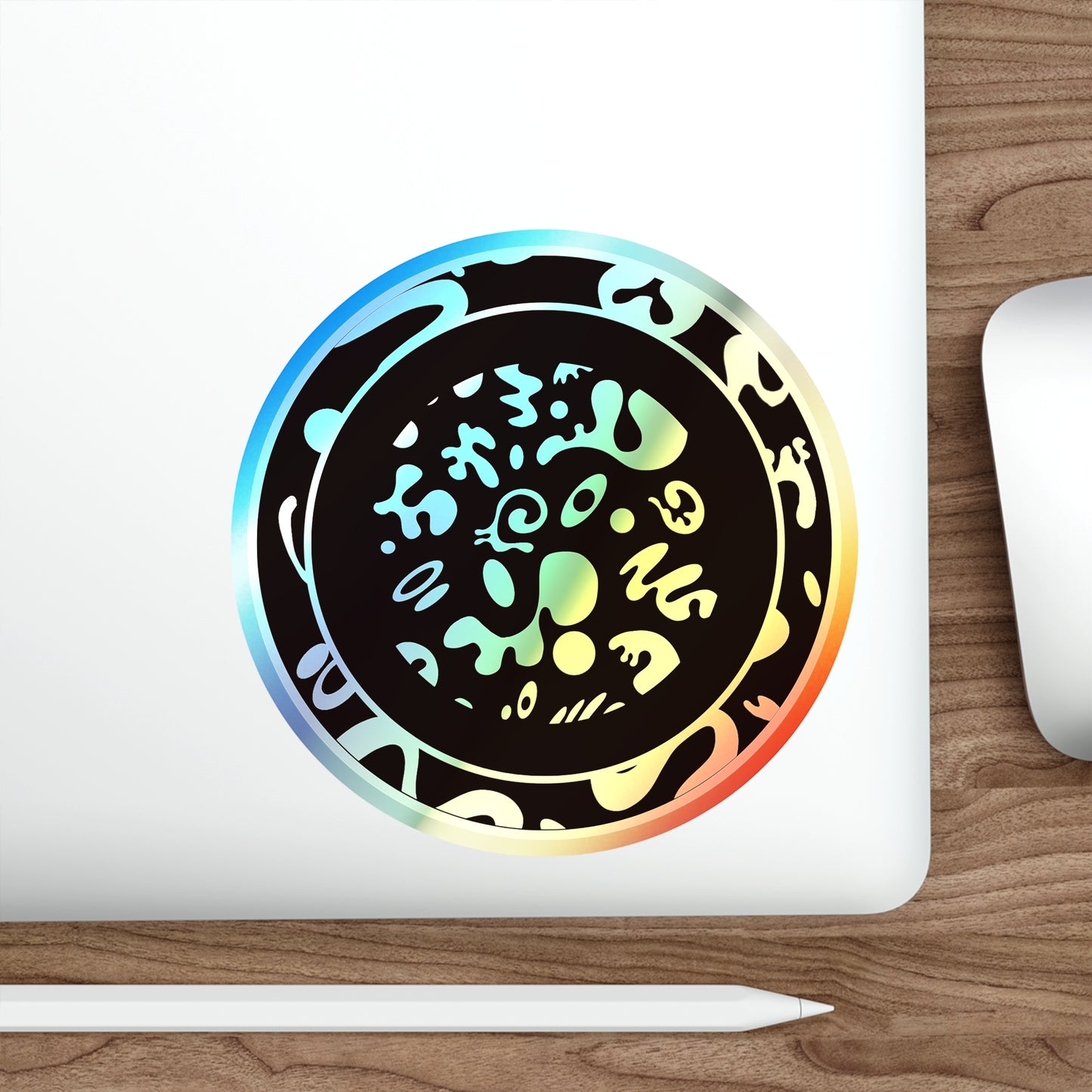 Adorn'd Holographic Die Cut Stickers - Smoke Signal Black